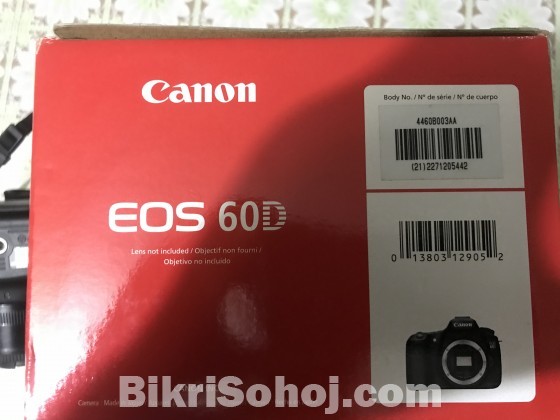 Canon 60d with 50mm prime & 18-135lense in original box